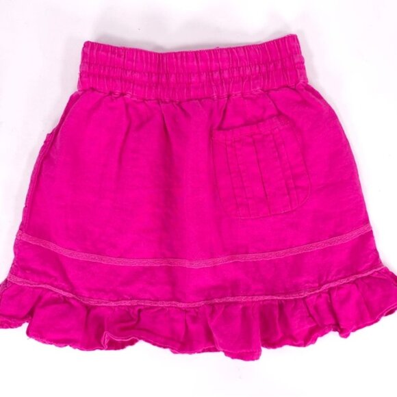 ATHLETA 100% LINEN Ruffle‎ Elastic Waist Drawstring Pull on Mini Skirt Size 0 - Picture 2 of 11